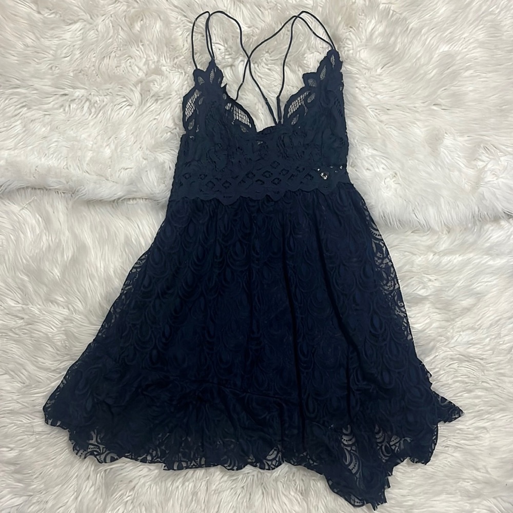 ♡ Free People Navy Dress  ♡